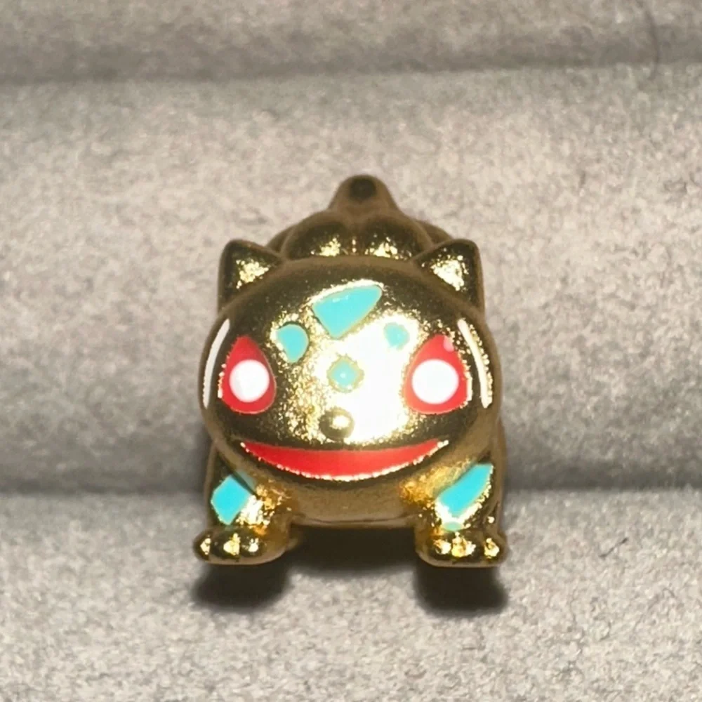 24K Gold Filled Pokemon Bulbasaur Charm Bead Pendant Anime Kawaii Pocket Monster